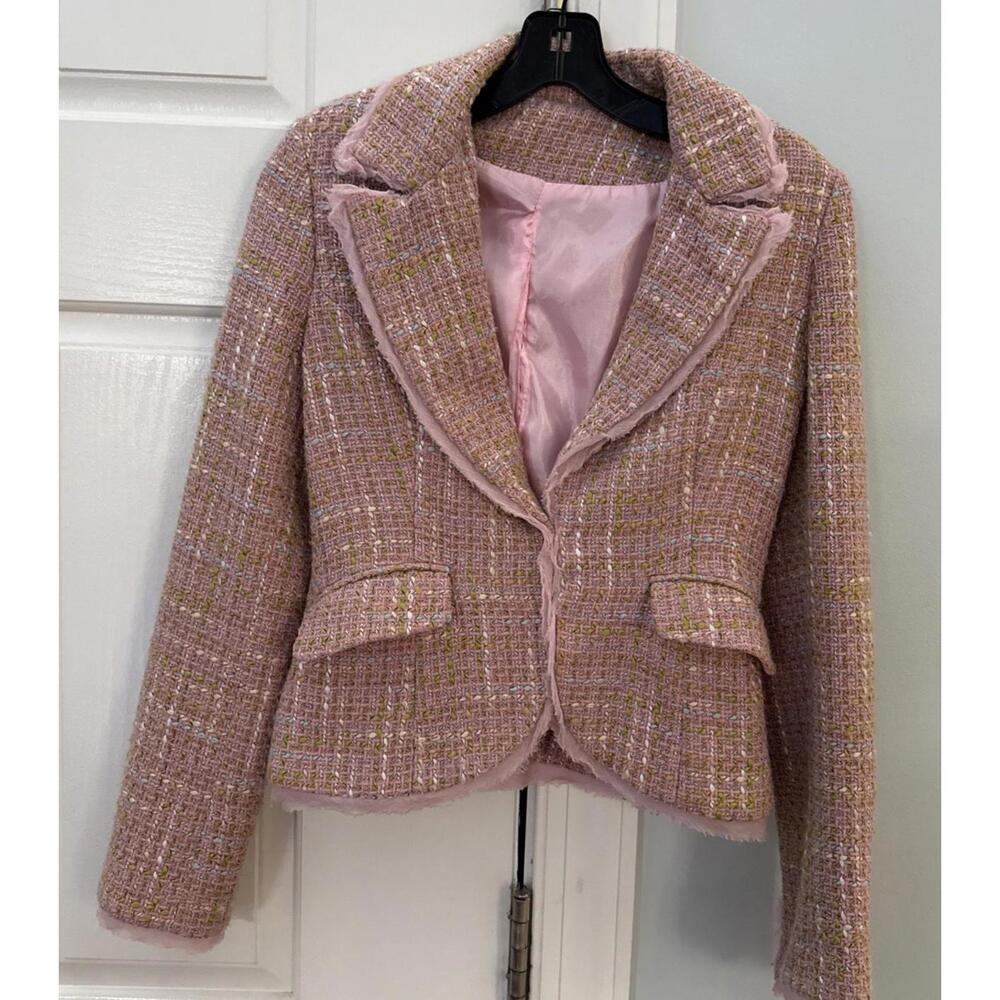 Tweed  Blazer Jacket Wool Womens